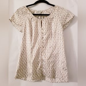 Banana Republic Short Sleeve Button Down Blouse Size M